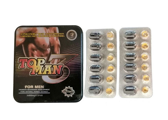 Powerful TOP MAN 3 Chinese Natural Herbal Strong Formula Male Sex Enhancement Pills for Drop Shipping